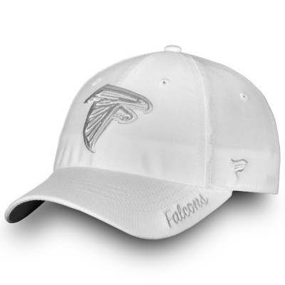 Women's Atlanta Falcons NFL Pro Line by Fanatics Branded White Spring Chambray Adjustable Hat 2855612